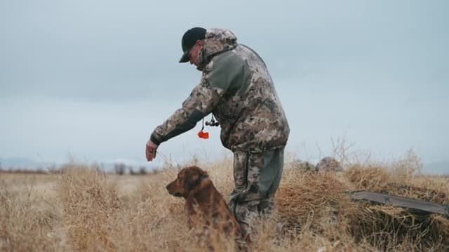 Tyce working with Boss in the field